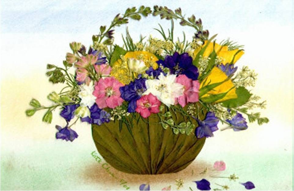 Flower basket illustration
