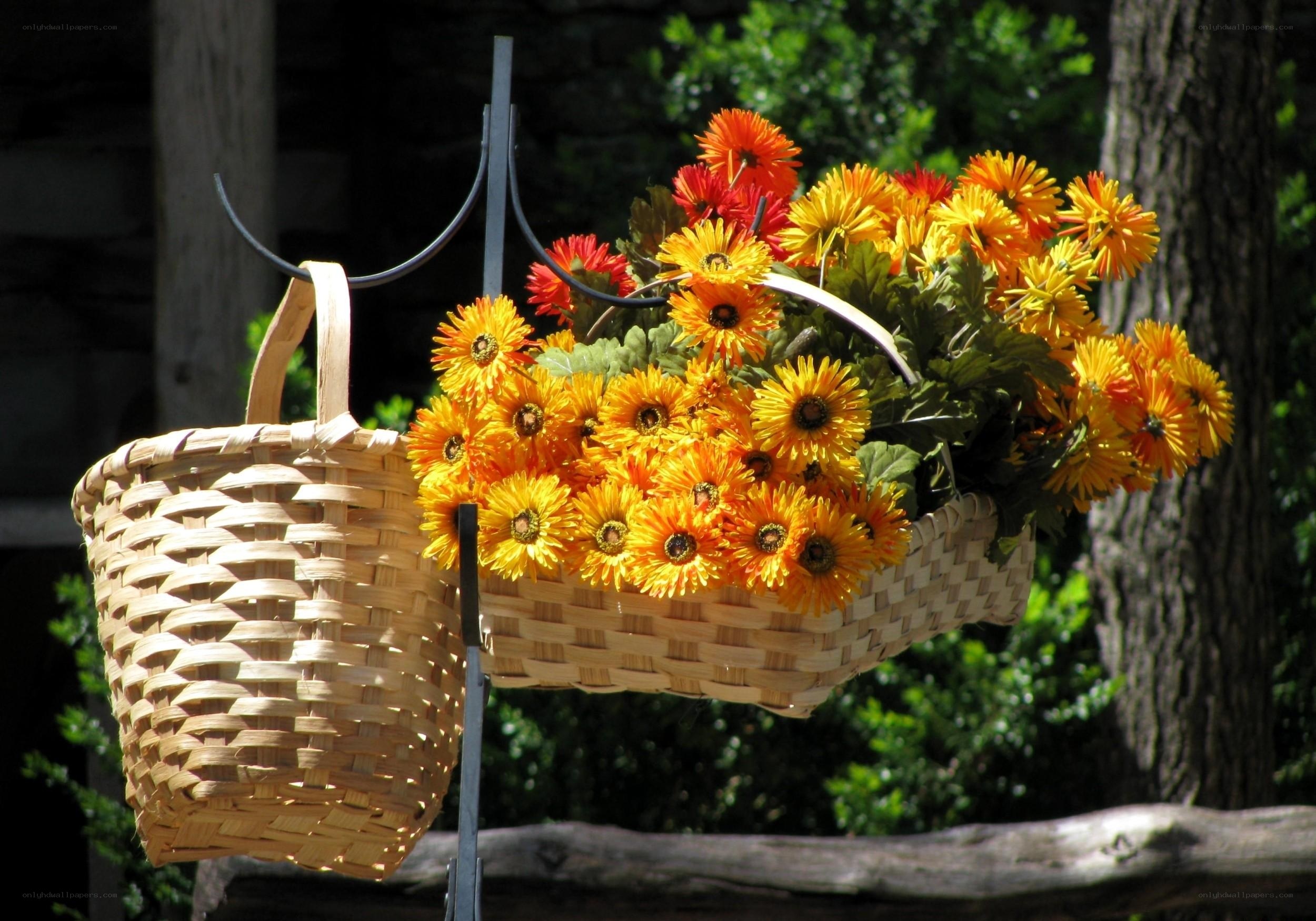 Flower basket on a stand