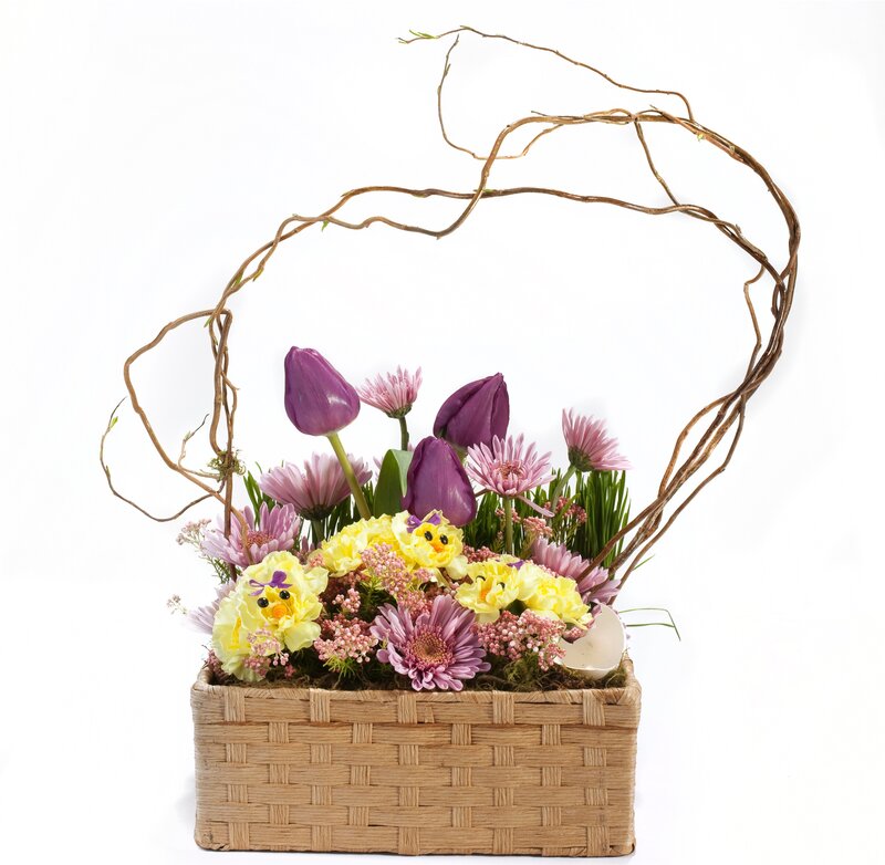 Flower Basket with Chicks