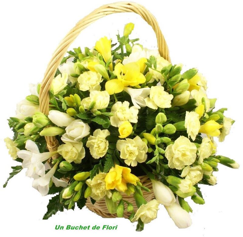 Flower Basket with Freesias