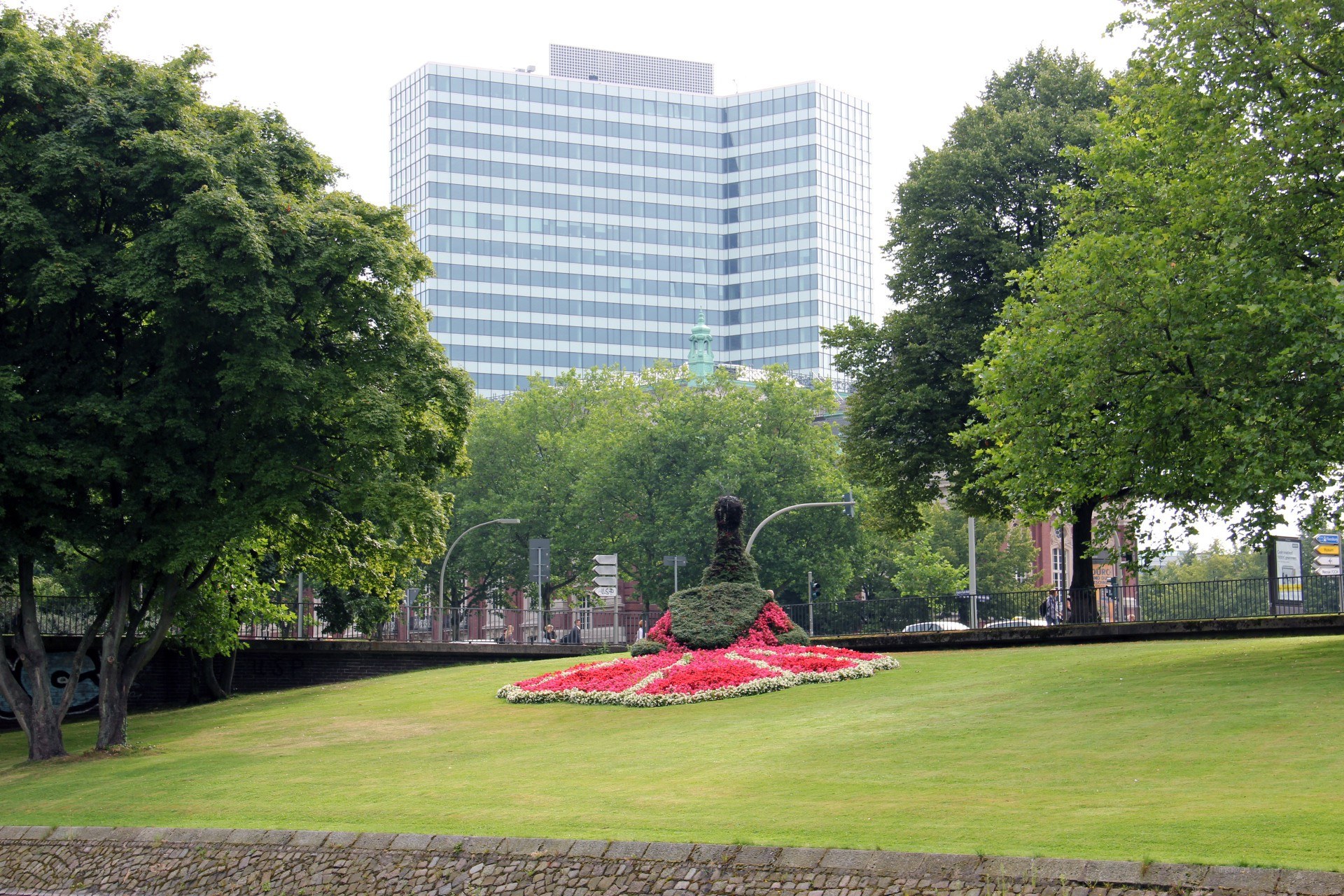 Flower bed in city park
