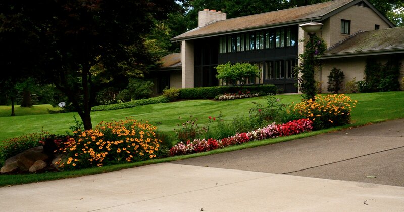 Flower Bed in Front of House
