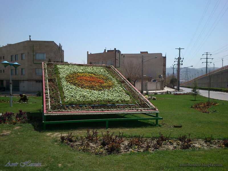Flower bed in urban park