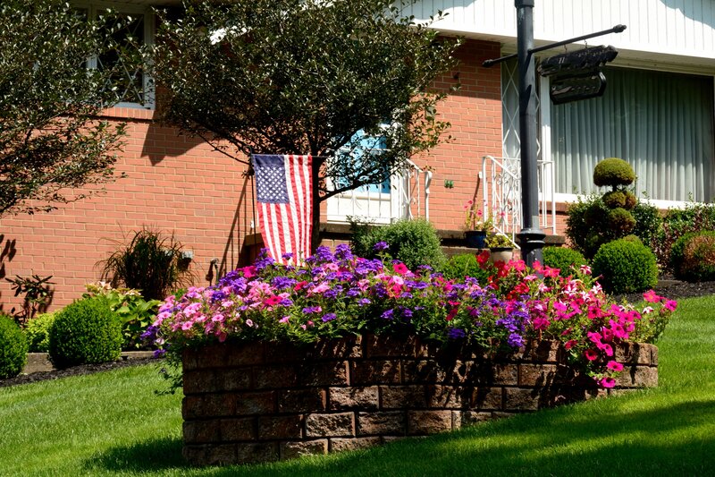 Flower Bed with Flag