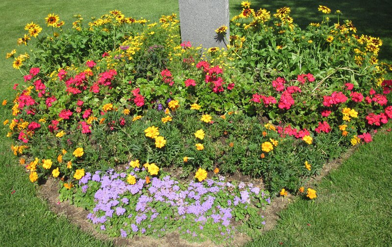 Flower Bed with Monument