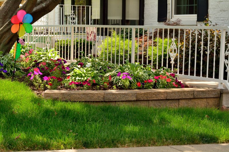 Flower Bed with Pinwheel