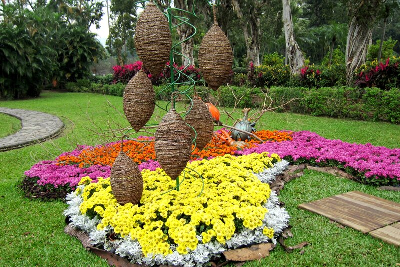 Flower Bed with Sculptures