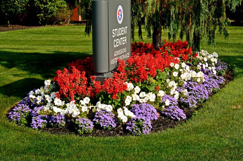 Flower Bed with Sign