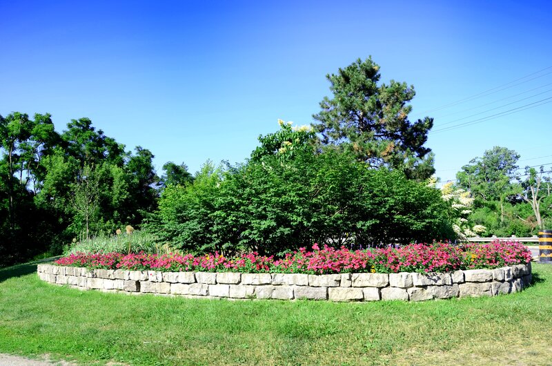 Flower Bed with Stone Wall