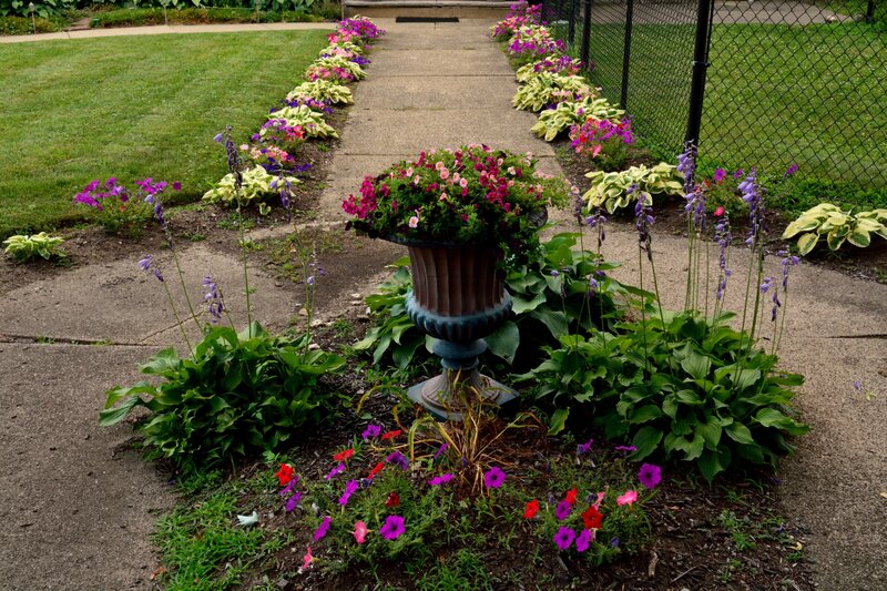 Flower Bed with Urn