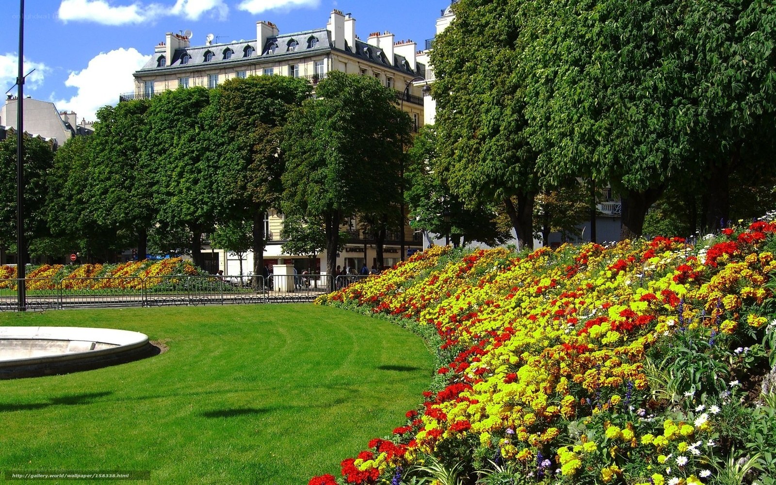 Flower beds in a Parisian park