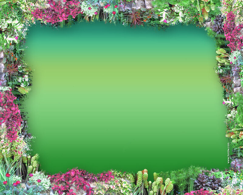 Flower Border Frame — Green