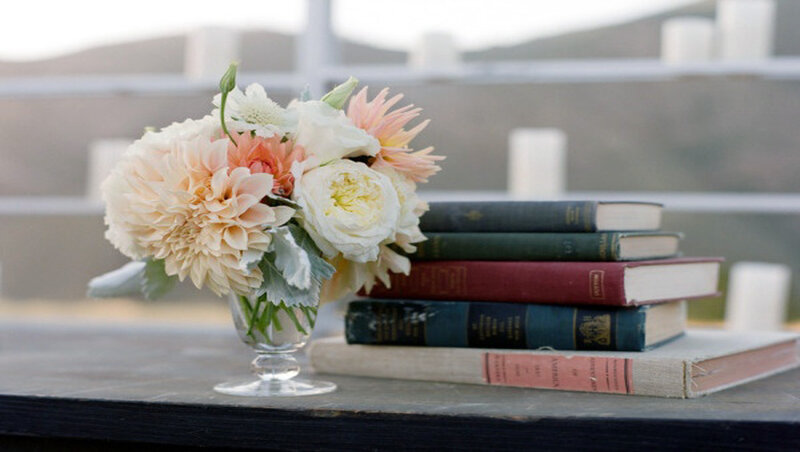 Flower Bouquet and Books