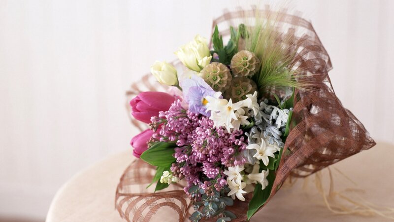 Flower Bouquet in Brown Wrap