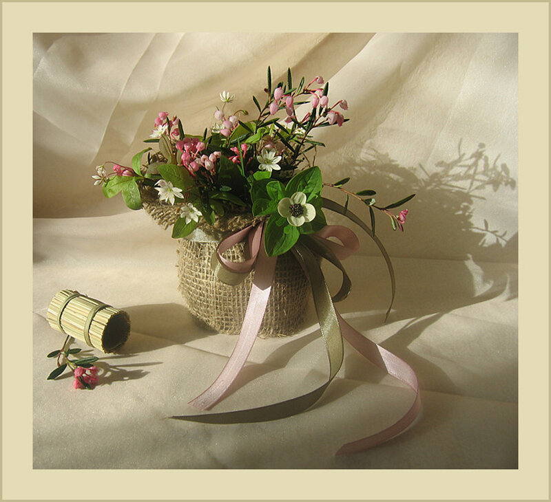 Flower Bouquet in Burlap