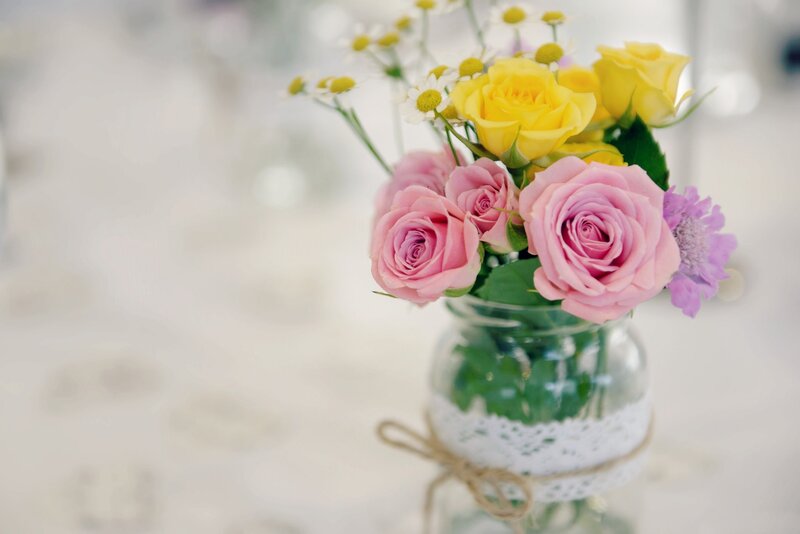 Flower Bouquet in Jar — Pink