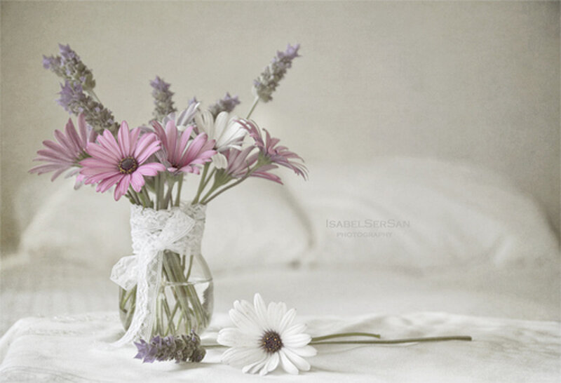 Flower Bouquet in Jar — White