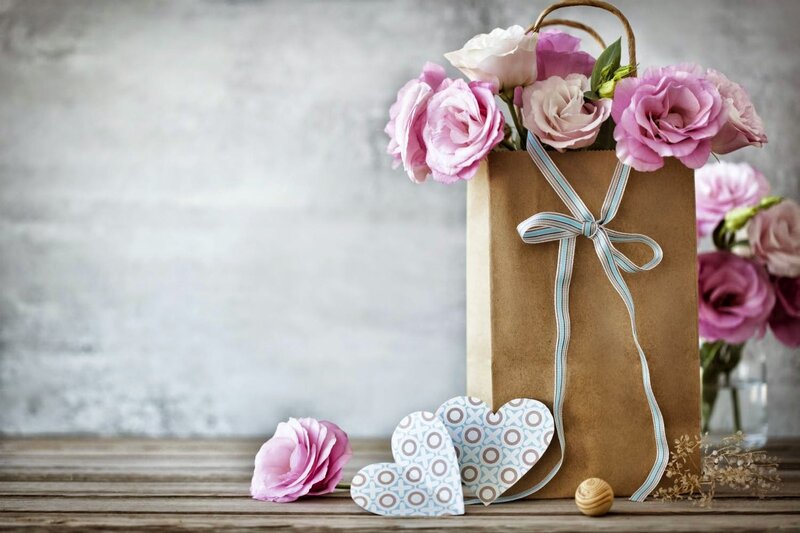 Flower Bouquet in Paper Bag — Pink