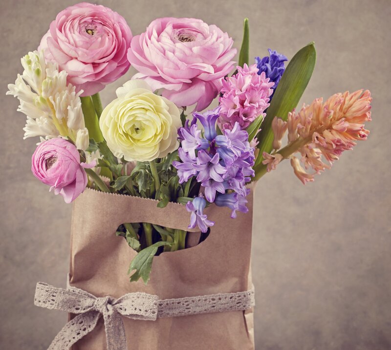 Flower Bouquet in Paper Bag