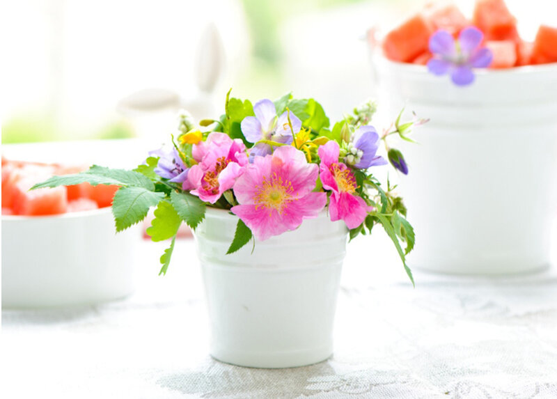 Flower Bouquet in Pot — Pink