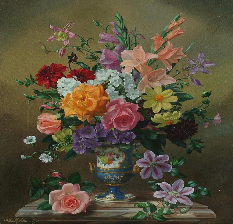 Flower Bouquet in Vase — Blue, Calm