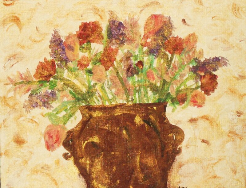 Flower Bouquet in Vase — Brown, Calm