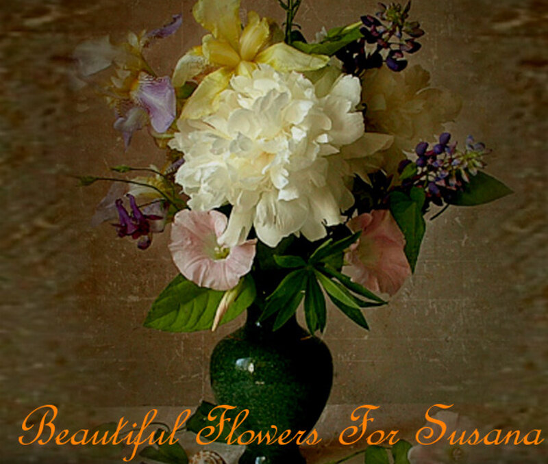 Flower Bouquet in Vase — Green, Calm, Photograph