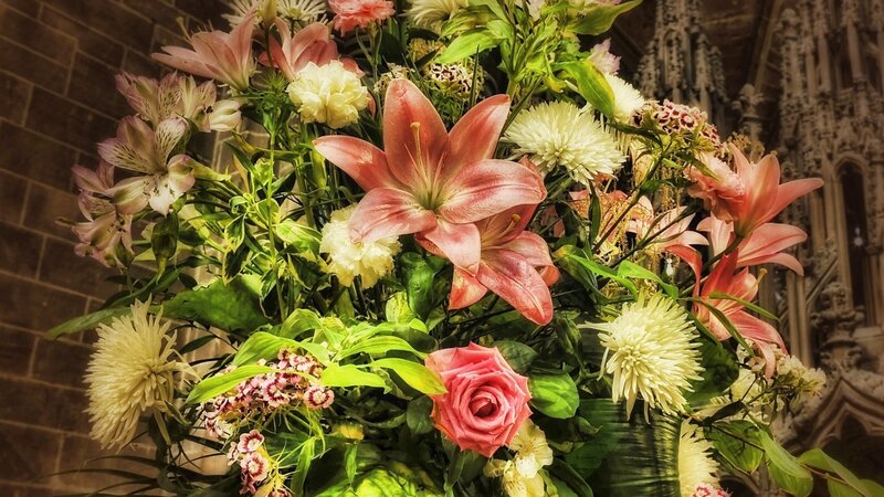 Flower Bouquet in Vase — Pink, Serene, Photograph, Flowers