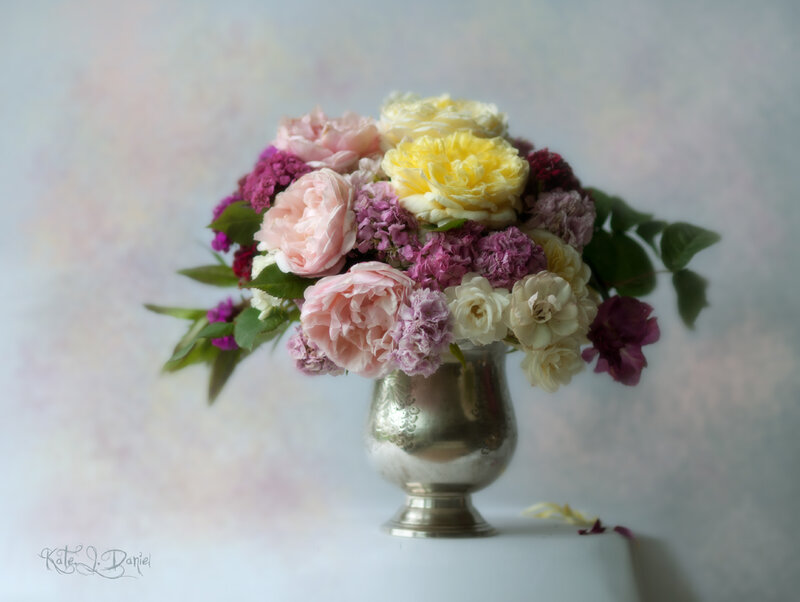 Flower Bouquet in Vase — Pink, Serene, Photograph