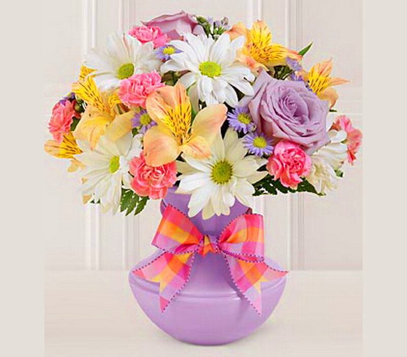 Flower Bouquet in Vase — Purple, Calm, Spring