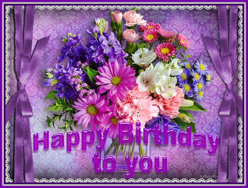 Flower Bouquet in Vase — Purple, Celebratory