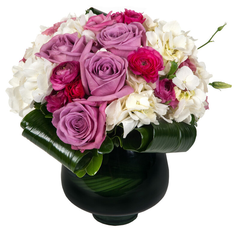 Flower Bouquet in Vase — Purple, Elegant
