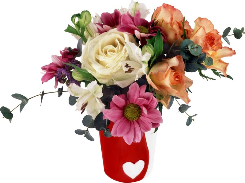 Flower Bouquet in Vase — Red, Calm, Photograph, Roses