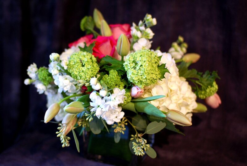 Flower Bouquet in Vase — White, Calm, Photograph, Roses