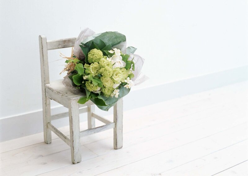 Flower bouquet on a chair