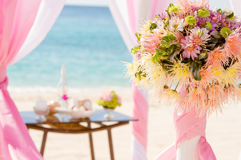 Flower Bouquet on Beach — Pink, Serene