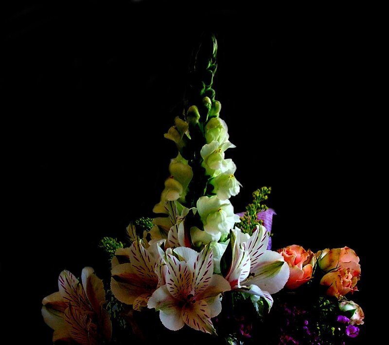 Flower Bouquet on Black