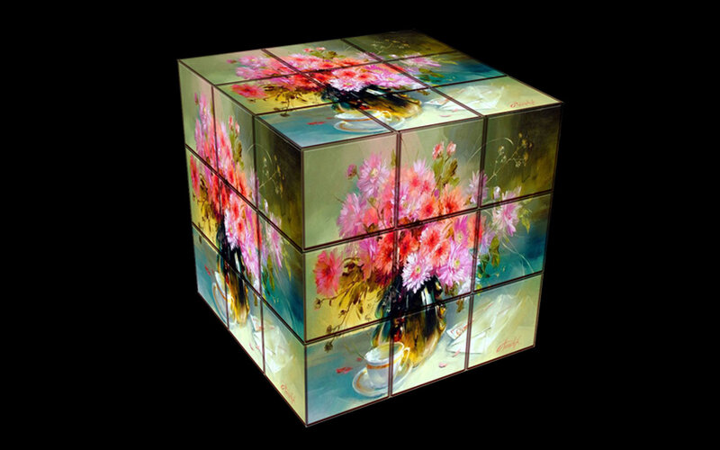 Flower Bouquet on Cube