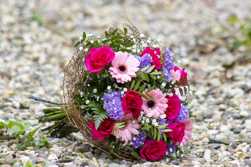 Flower Bouquet on Gravel