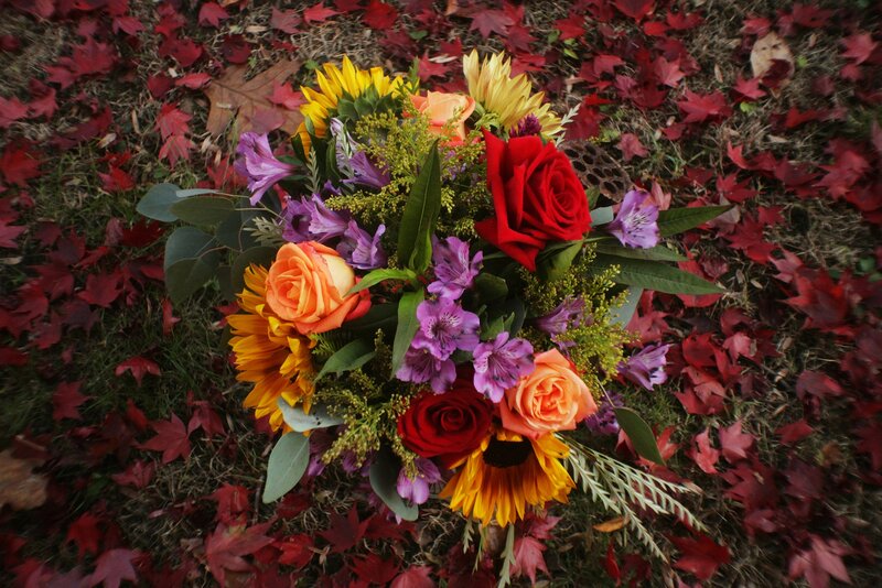 Flower Bouquet on Ground