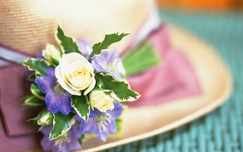 Flower Bouquet on Hat