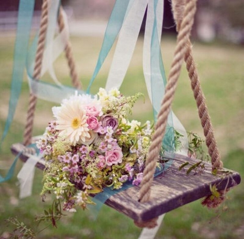 Flower Bouquet on Swing