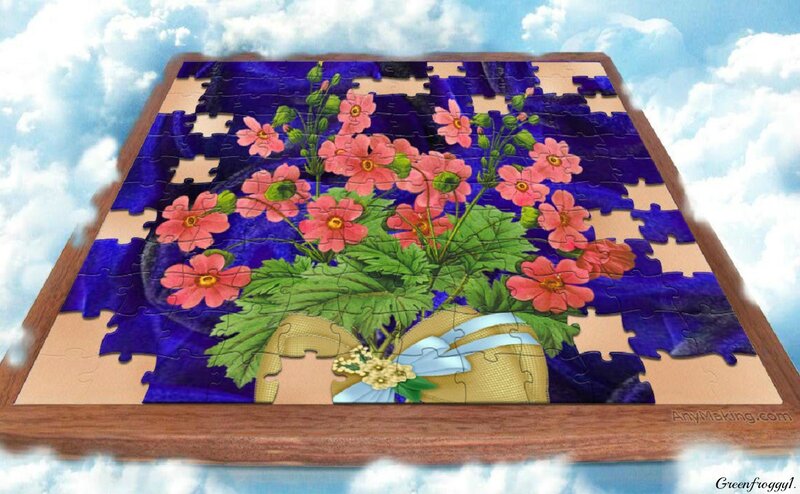 Flower Bouquet Puzzle — Blue