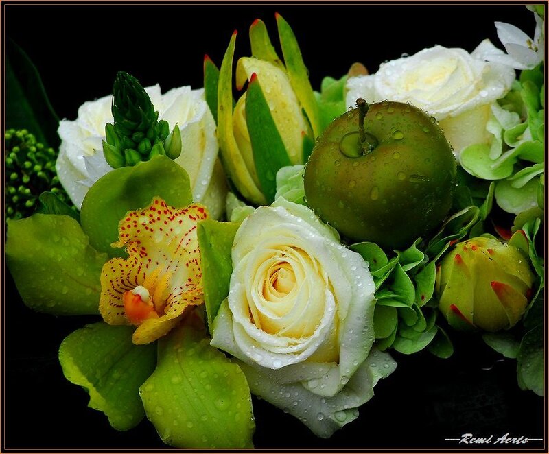 Flower Bouquet with Apple