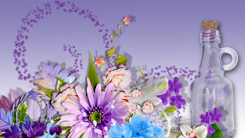 Flower Bouquet with Bottle