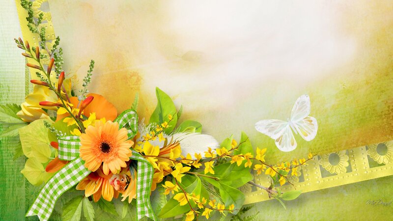 Flower Bouquet with Butterfly