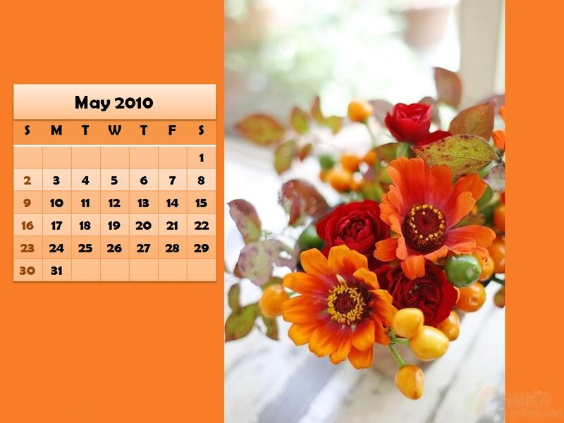 Flower Bouquet with Calendar