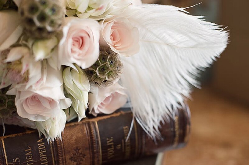 Flower Bouquet with Feathers