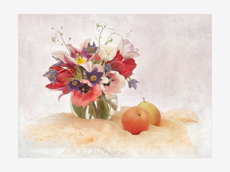 Flower Bouquet with Fruit — Pink