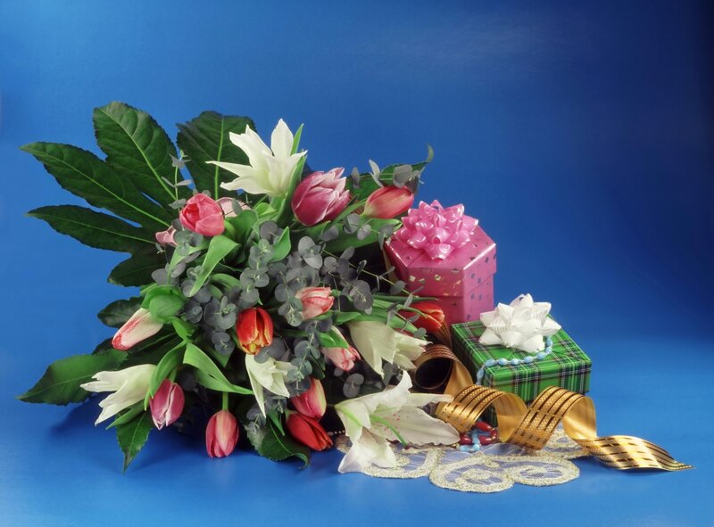 Flower Bouquet with Gifts